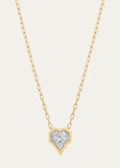 Sara WeinstockHoney Comb 18K Gold & Diamond Heart Necklace
