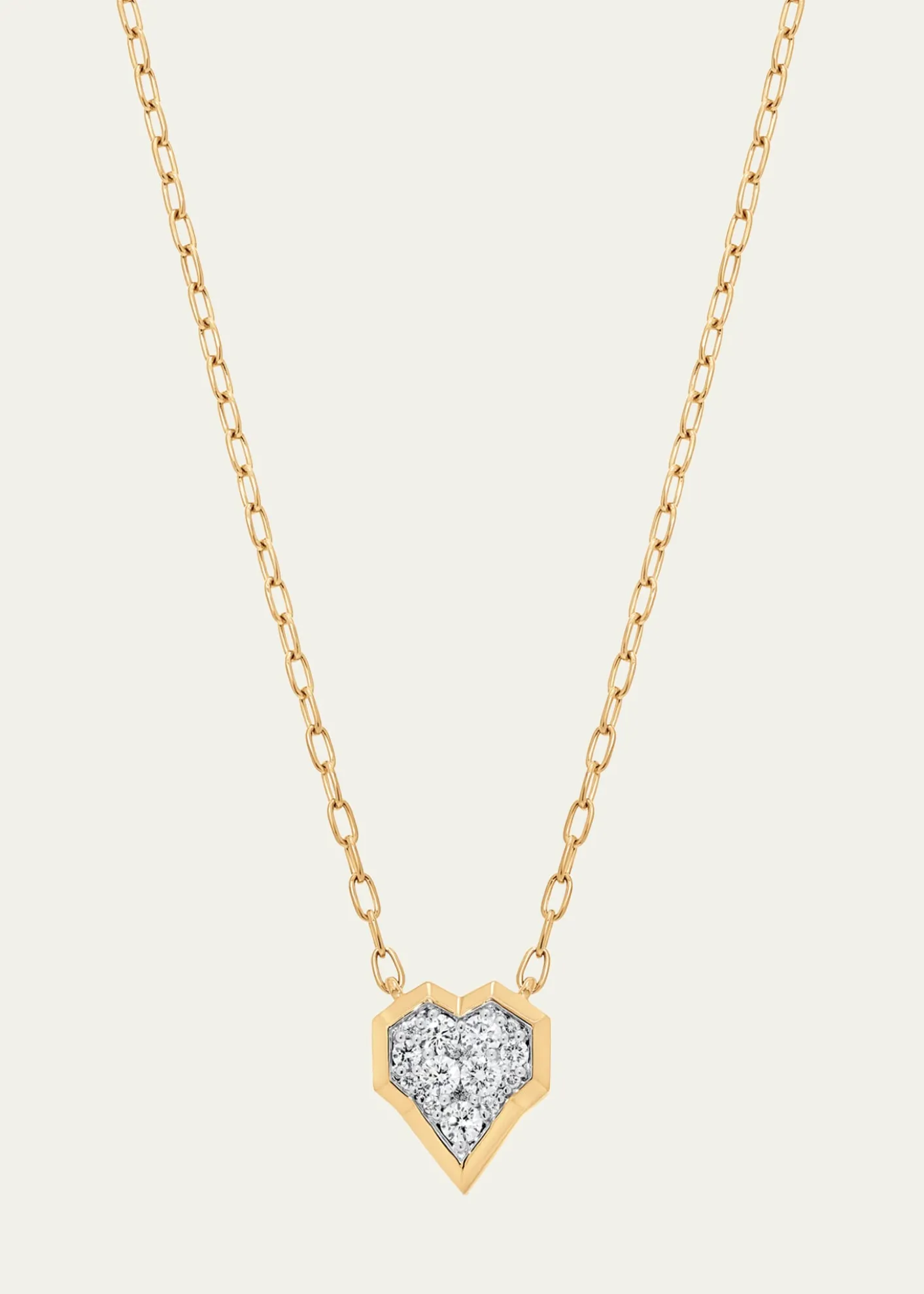 Sara WeinstockHoney Comb 18K Gold & Diamond Heart Necklace
