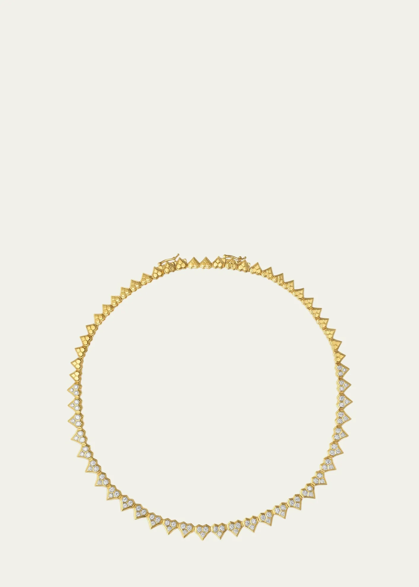 Sara WeinstockHoney Comb 18K Gold & Diamond Partial Heart Choker Necklace