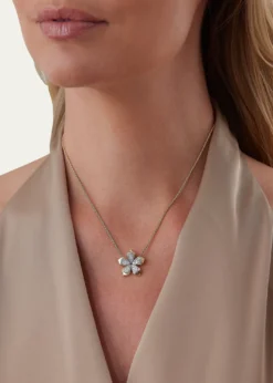 Sara Weinstock18K Two-Tone Gold Lierre Pear Diamond Flower Station Necklace