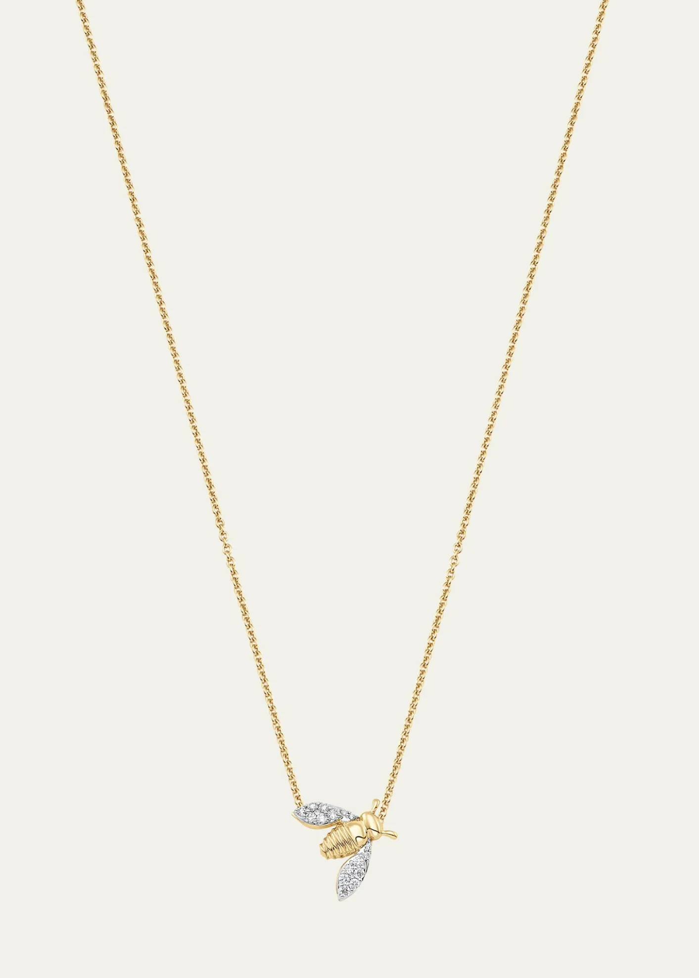 Sara Weinstock18K Two-Tone Gold Queen Bee Diamond Petite Pendant Necklace, 16"L