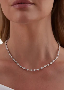 Sara Weinstock18K White Gold Dujour Diamond Four-Cluster Tennis Choker Necklace