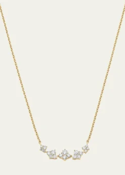 Sara Weinstock18K Yellow Gold Dujour Graduated Diamond Cluster Station Necklace