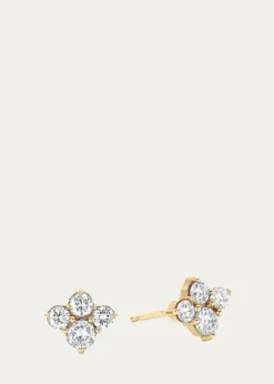 Sara Weinstock18K Yellow Gold Diamond Cluster Stud Earrings