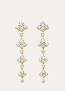Sara Weinstock18K Yellow Gold Dujour Four Diamond Dangle Earrings