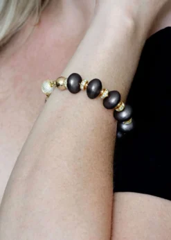 Saule LabelMika Black Coral Bracelet, 8.5"L