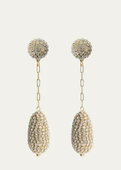Saule LabelMarcelle Short Drop Earrings in Gold