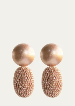 Saule LabelSelena Clip-On Earrings in Peach Sorbet