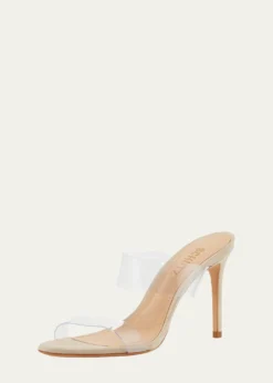 SchutzAriella Strappy See-Through Vinyl Slide High-Heel Sandals