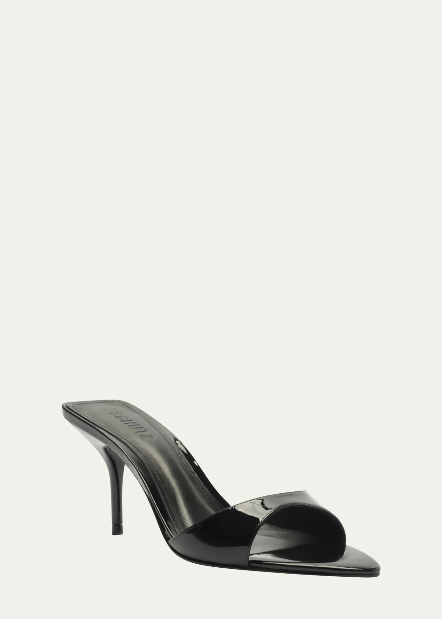SchutzElodie Patent Stiletto Mule Sandals