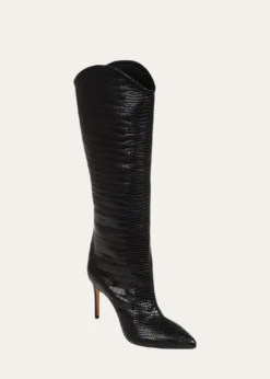 SchutzMaryana Snake-Print Leather Knee Boots