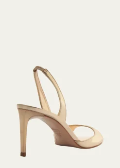 SchutzScarlett Metallic Leather Mid-Heel Slingback Sandals
