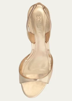 SchutzScarlett Metallic Leather Mid-Heel Slingback Sandals