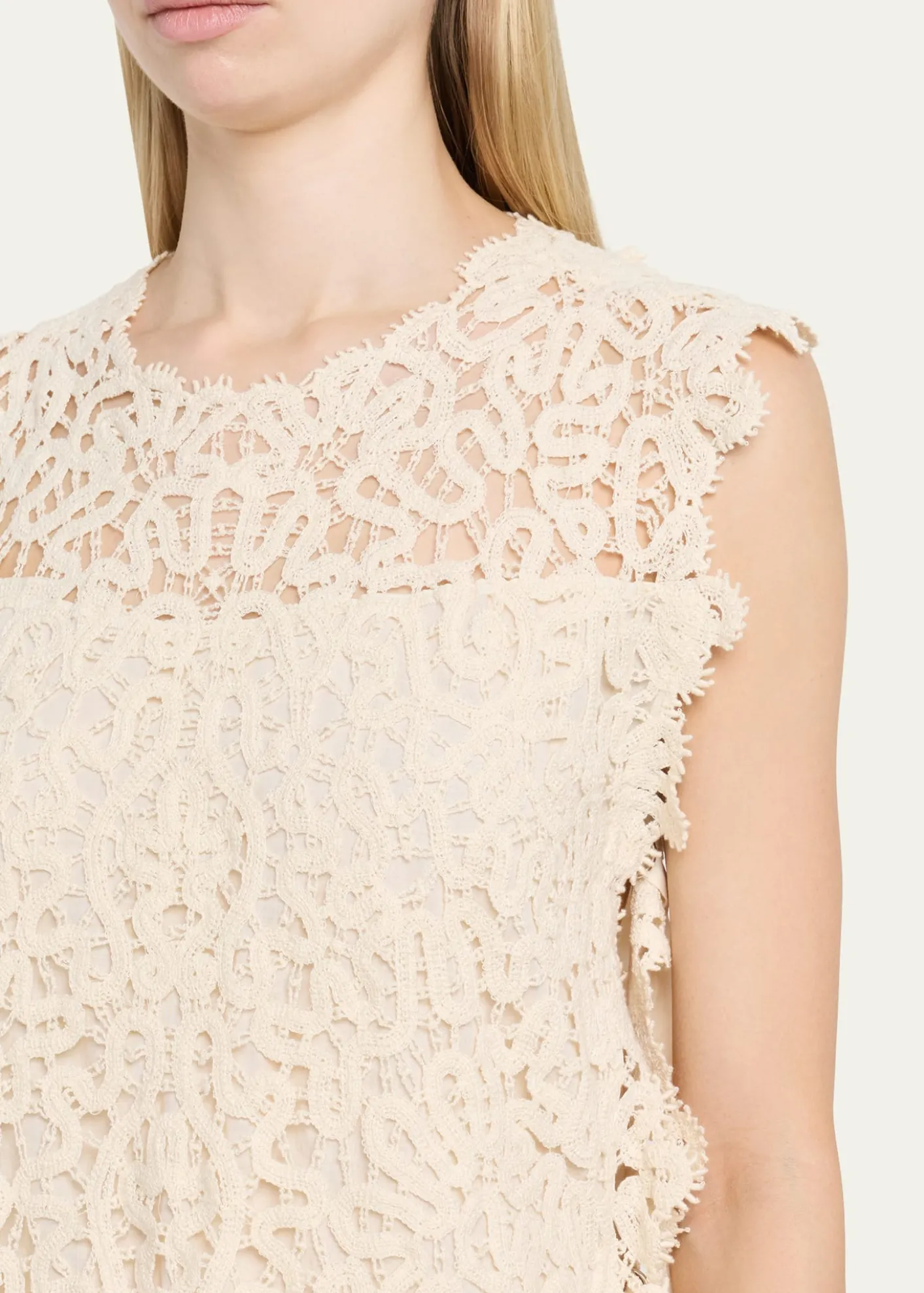 SeaAlina Embroidered Fringe Top
