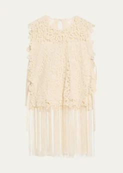 SeaAlina Embroidered Fringe Top