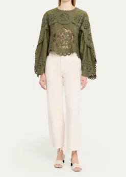 SeaGardener Embroidered Blouse