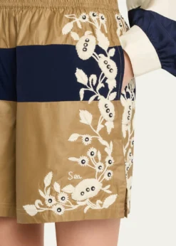 SeaGeorgie Embroidered Pull-On Shorts