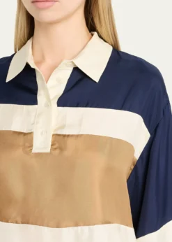 SeaJuliet Stripe Long-Sleeve Polo
