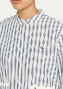 SeaRicha Stripe Long-Sleeve Cotton Top