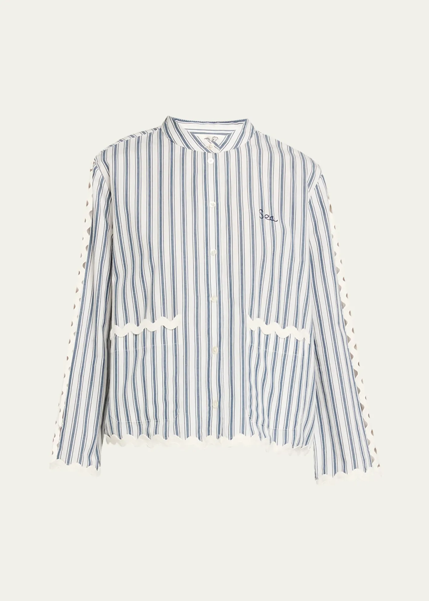 SeaRicha Stripe Long-Sleeve Cotton Top