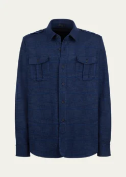 SeaseMen's Check Shirt Jacket