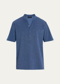 SeaseMen's Fish Tail V-Neck Pocket Polo Shirt