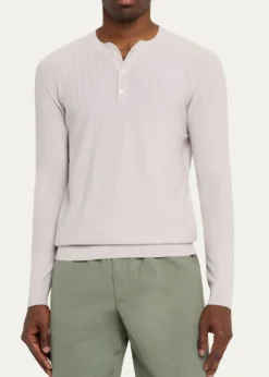 SeaseMen's Herringbone Henley Sweater