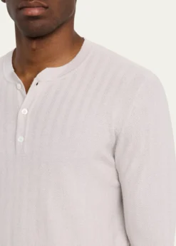 SeaseMen's Herringbone Henley Sweater