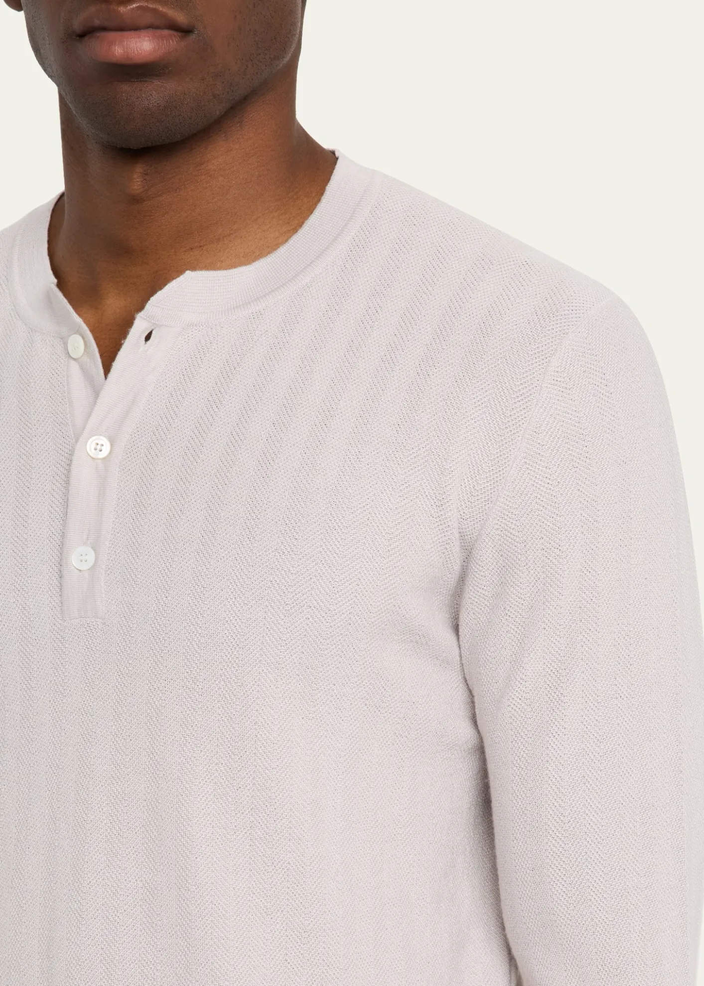 SeaseMen's Herringbone Henley Sweater