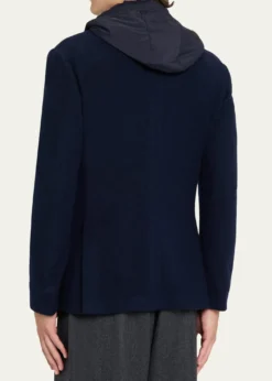 SeaseMen's Hybrid Hooded Single-Breasted Blazer