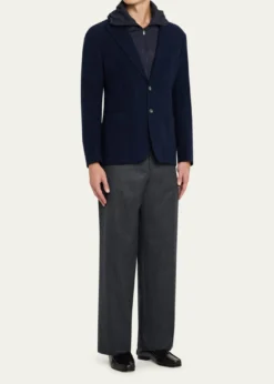 SeaseMen's Hybrid Hooded Single-Breasted Blazer