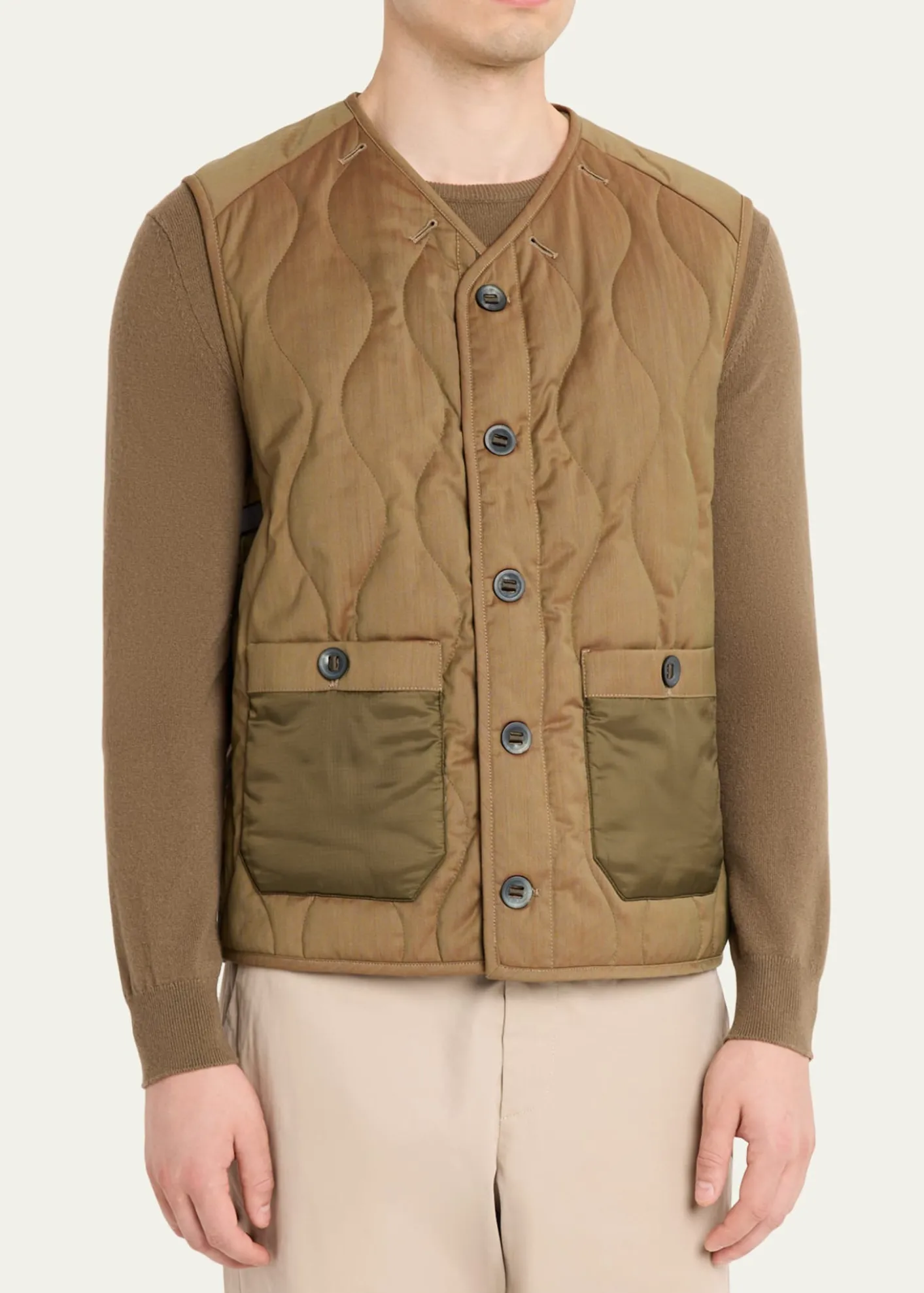 SeaseMen's Military-Style Quilted Vest