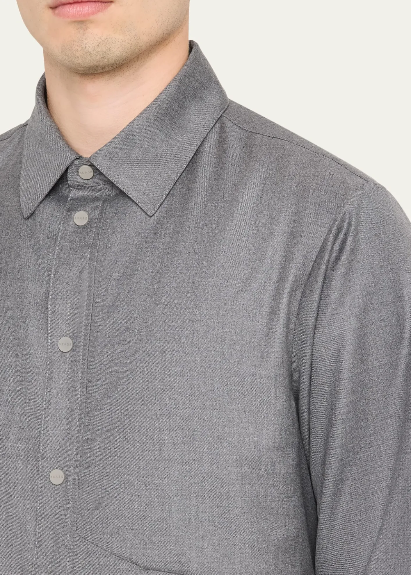 SeaseMen's New Gate Invisible-Zip Snap-Front Shirt