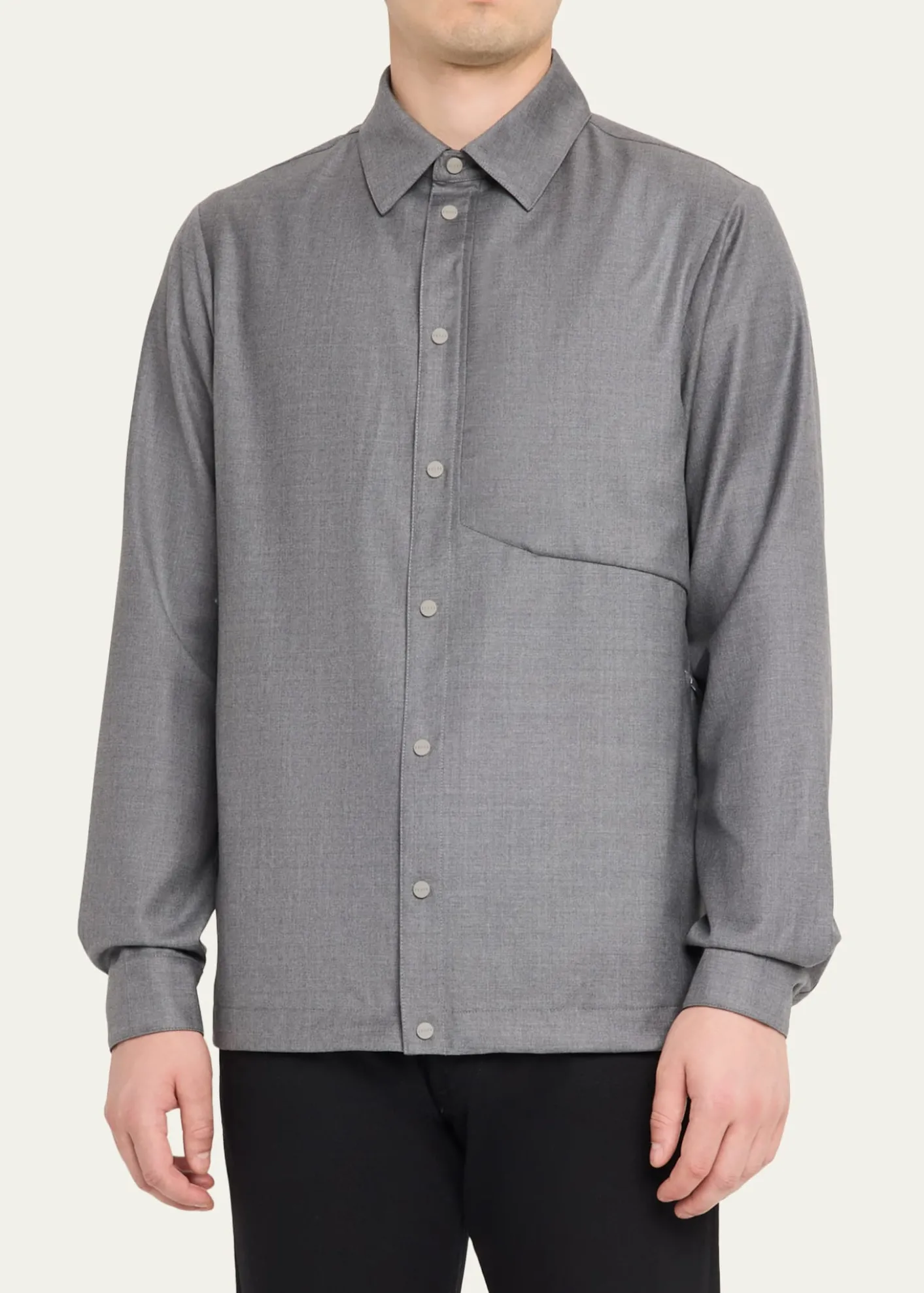 SeaseMen's New Gate Invisible-Zip Snap-Front Shirt