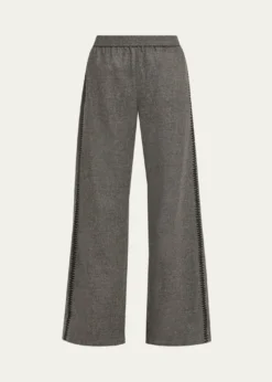 SeblineMarocaine Side-Stripe Straight-Leg Pajama Pants