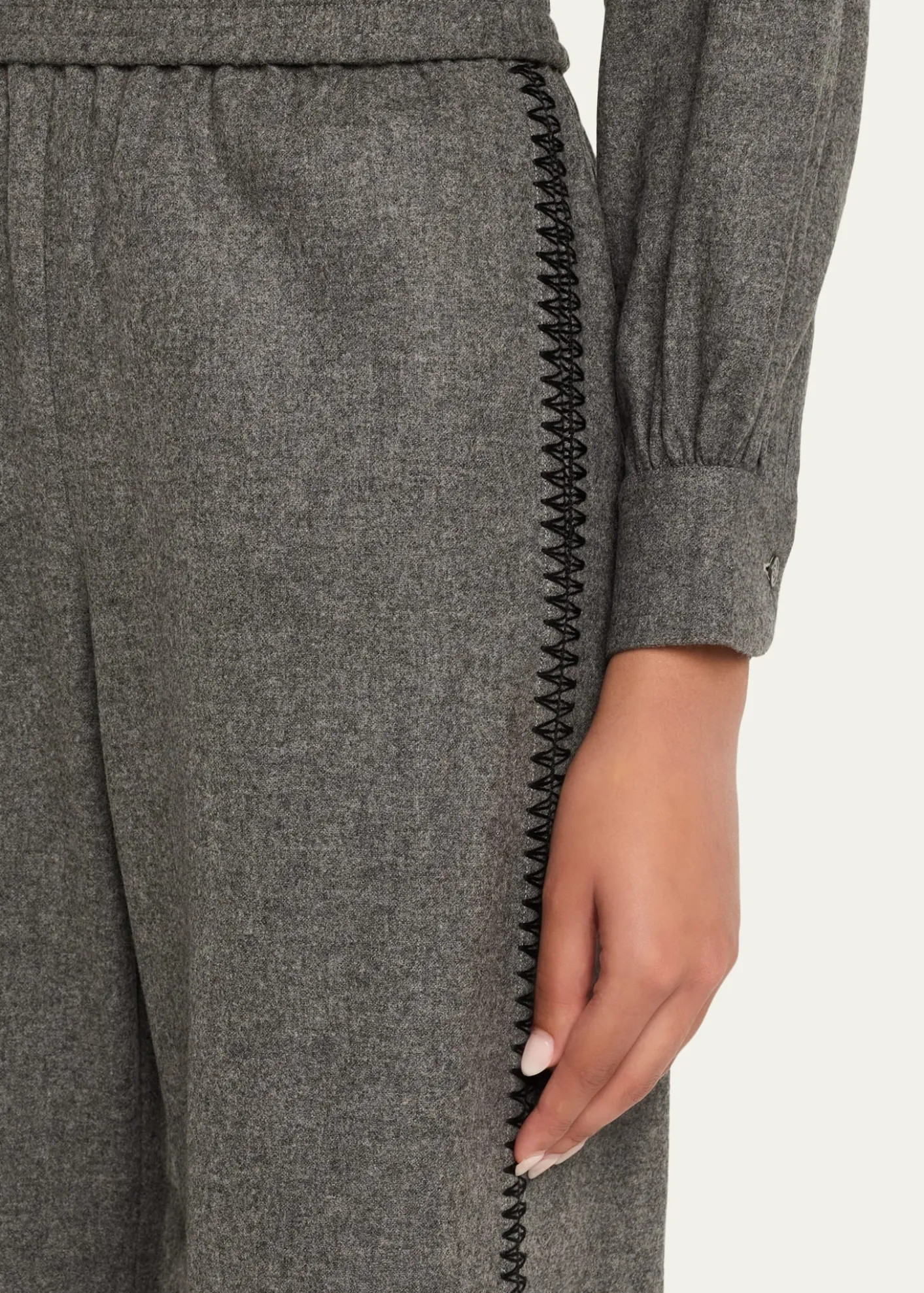 SeblineMarocaine Side-Stripe Straight-Leg Pajama Pants