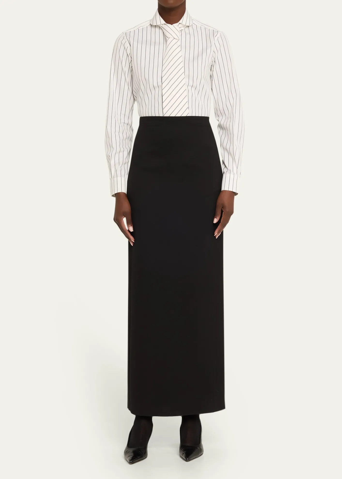 SeblineStriped Neck-Tie Button-Down Shirt