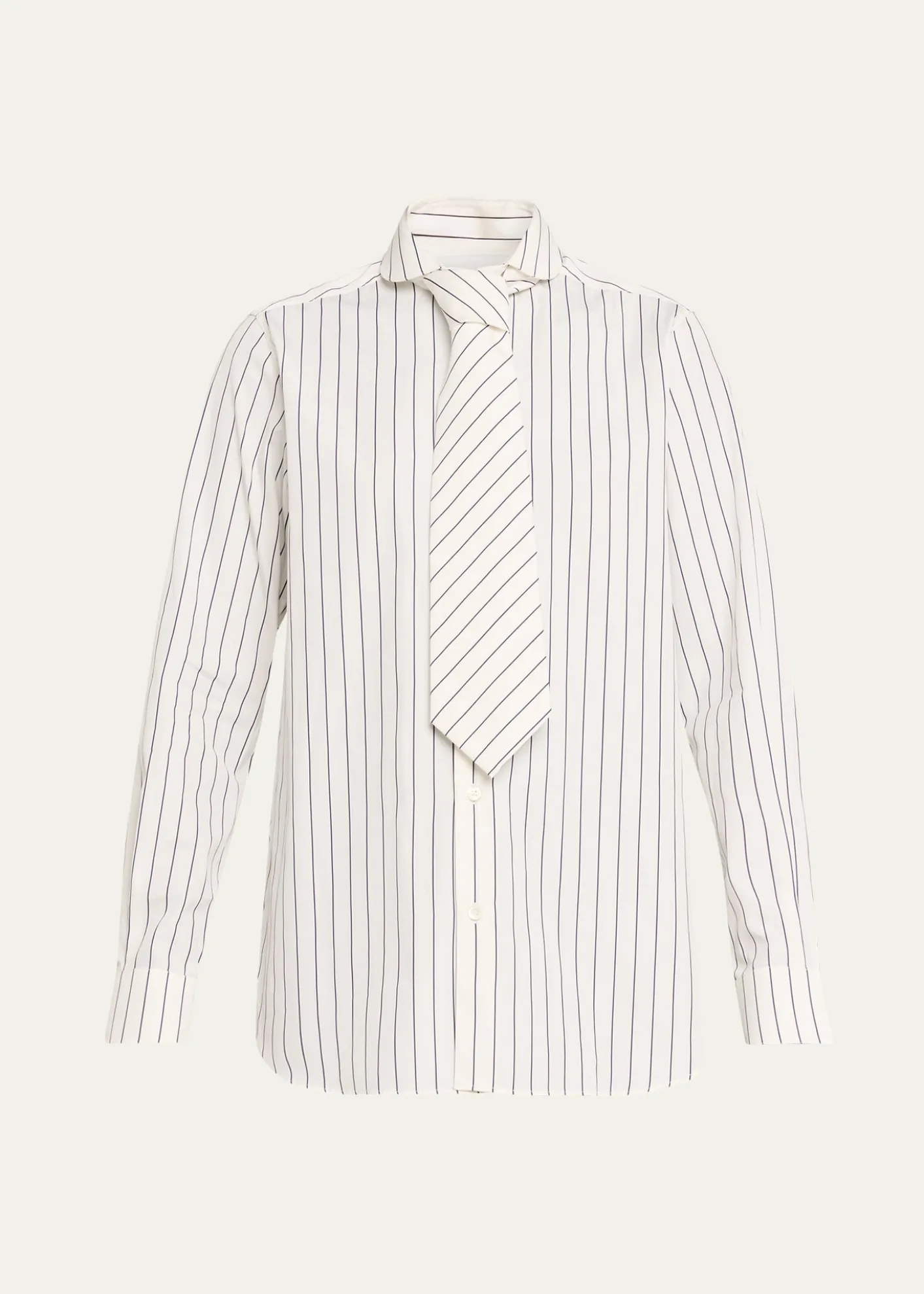SeblineStriped Neck-Tie Button-Down Shirt