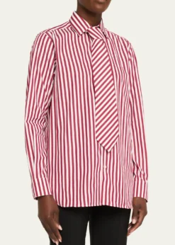 SeblineStriped Neck-Tie Button-Down Shirt