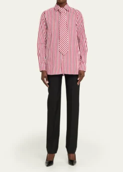 SeblineStriped Neck-Tie Button-Down Shirt