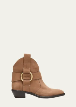 See by ChloeLeather Ring Harness Ankle Booties