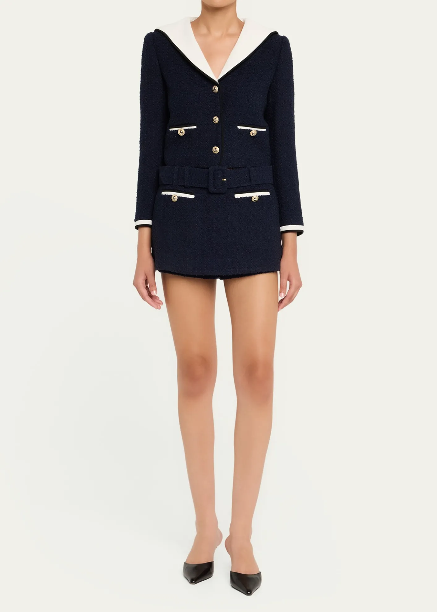 Self-PortraitBoucle Contrast Collar Jacket