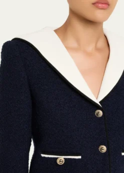 Self-PortraitBoucle Contrast Collar Jacket