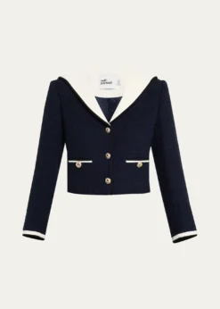 Self-PortraitBoucle Contrast Collar Jacket