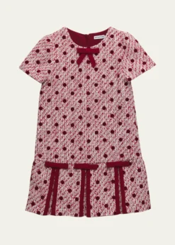 Self-PortraitGirl's Polka-Dot Bouclé Dress, Size 3-12
