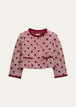 Self-PortraitGirl's Polka-Dot Bouclé Jacket, Size 3-12