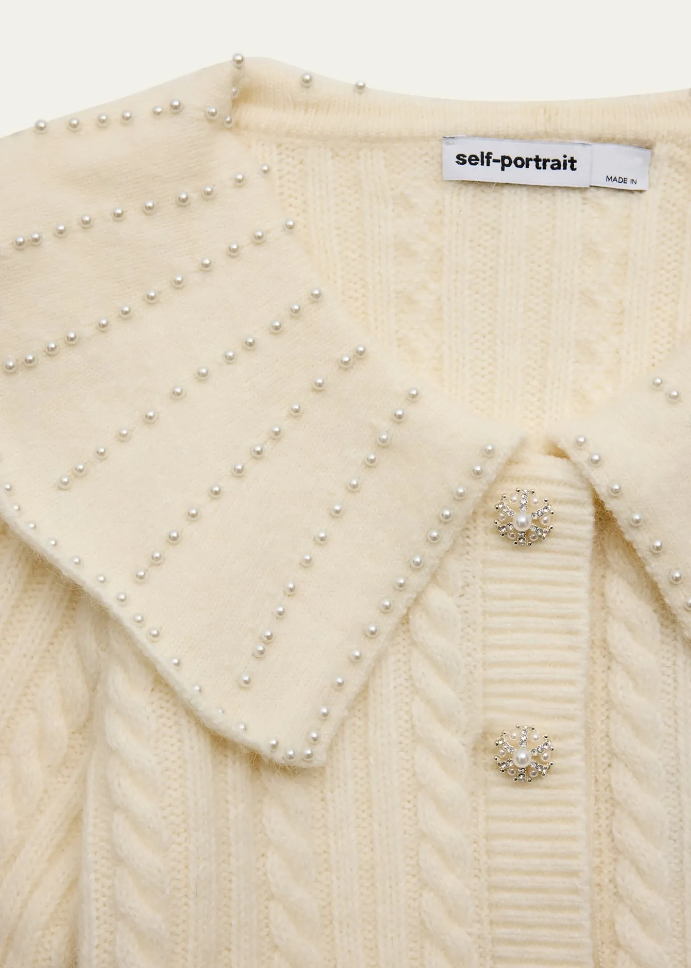 Self-PortraitGirl's Alpaca-Blend Scalloped Cardigan, Size 3-12