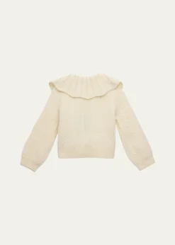 Self-PortraitGirl's Alpaca-Blend Scalloped Cardigan, Size 3-12