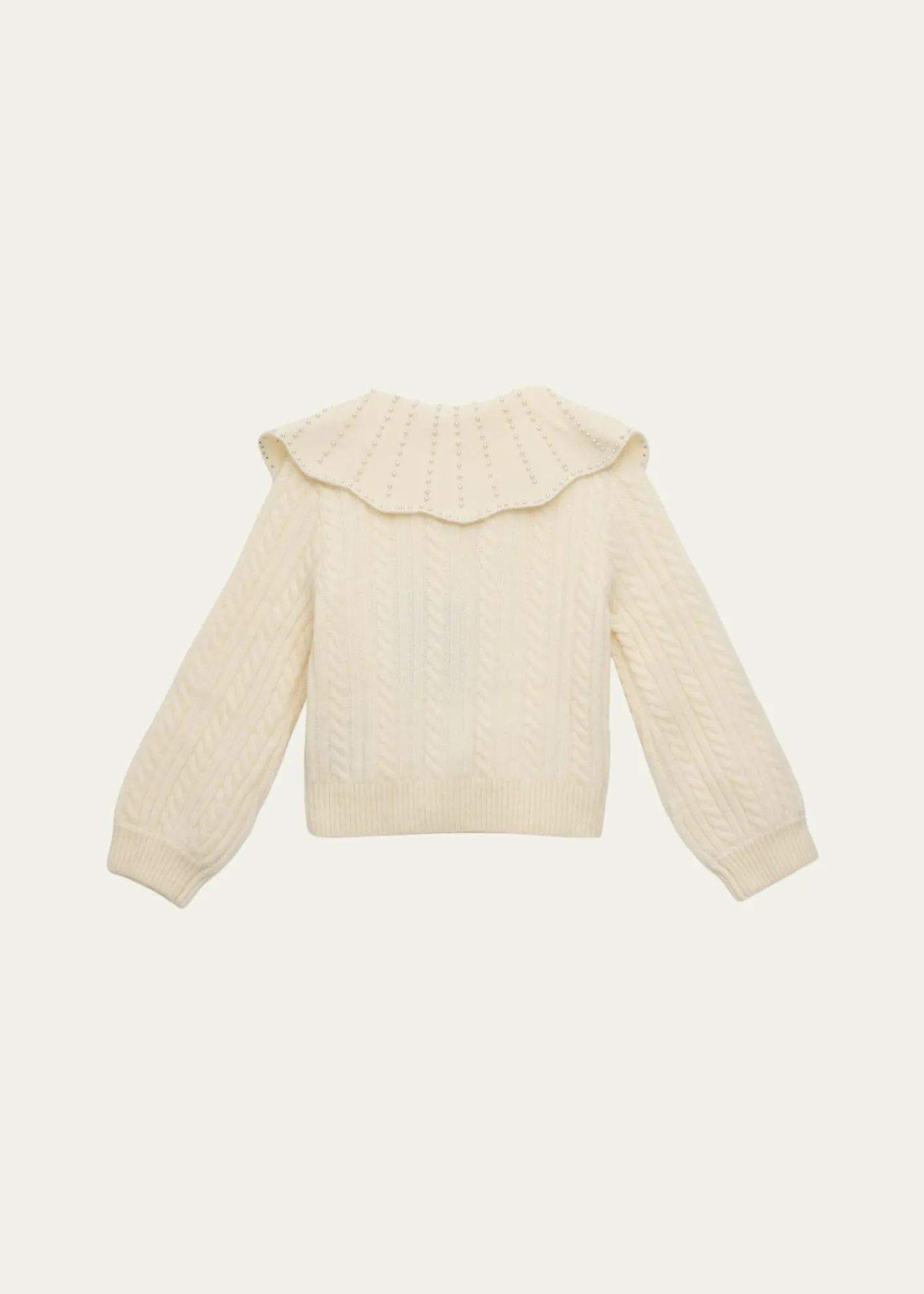 Self-PortraitGirl's Alpaca-Blend Scalloped Cardigan, Size 3-12