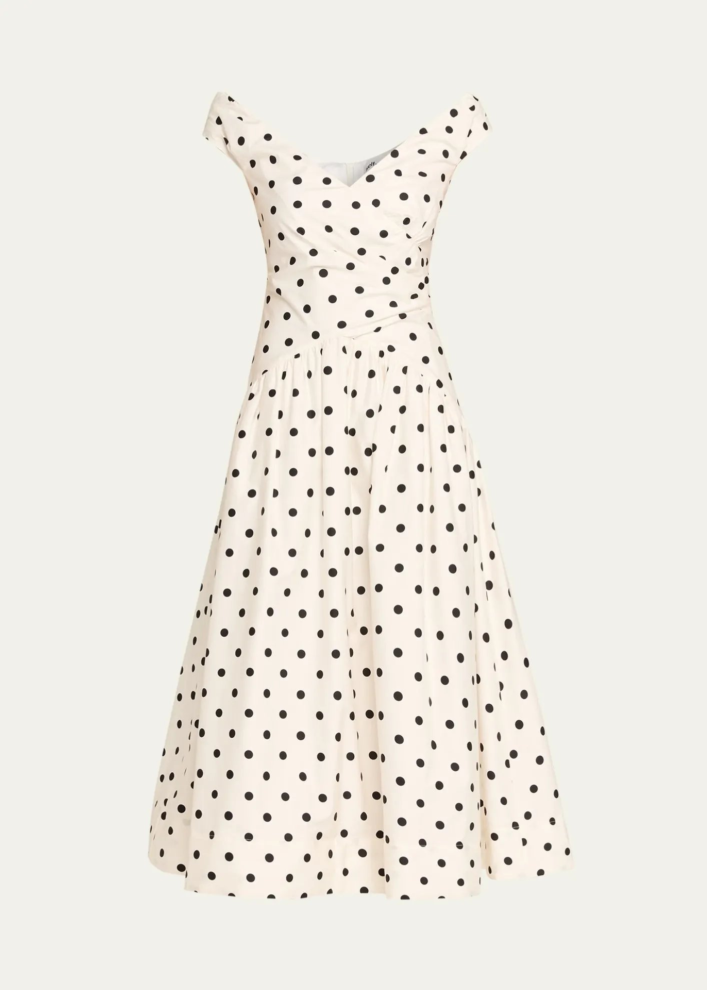 Self-PortraitPolka-Dot Cotton Midi Dress